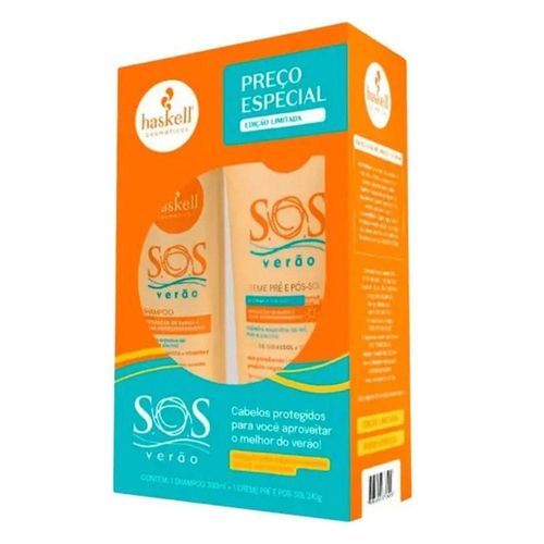 Kit Haskell S.O.S Verão com Shampoo 300ml + Creme Pré e Pós-Sol 240g
