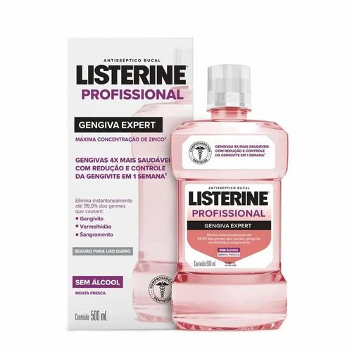 Enxaguante Bucal Listerine Profissional Gengiva Expert Sem Álcool 500ml