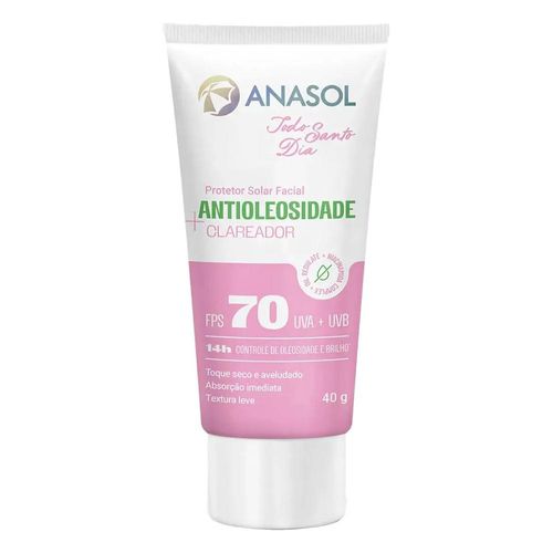 Protetor Solar Facial Clareador FPS 70 Anasol Todo Santo Dia 40g