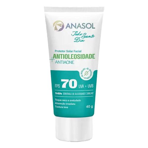 Protetor Solar Facial Antiacne FPS 70 Anasol Todo Santo Dia 40g