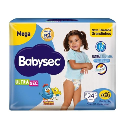 Fraldas Descartáveis Babysec Ultra Mega XXXG com 24 Unidades