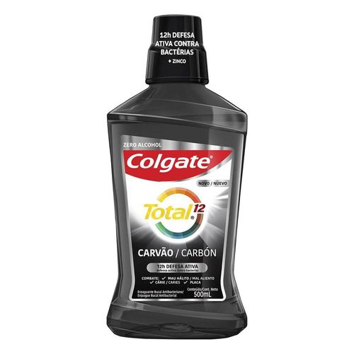 Enxaguante Bucal Colgate Total 12 Carvão Sem Álcool 500ml