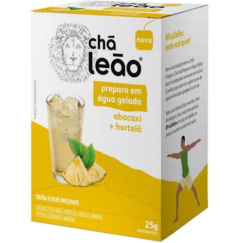 Chá Leão Líquido Água gelada Sabor Abacaxi e Hortelã 25g