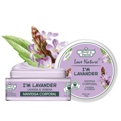 Manteiga Hidratante Corporal Love Nature Lavanda & Verbena Flores & Vegetais 180g