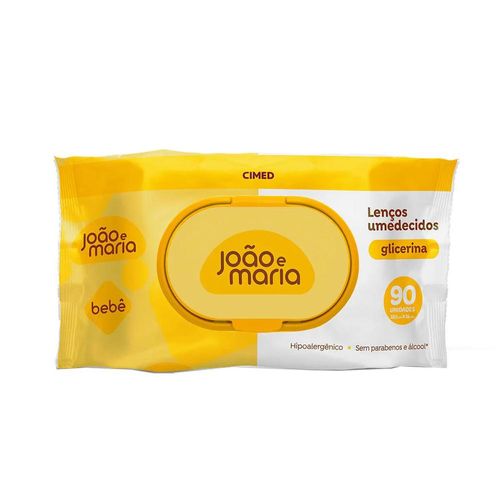 Lenços Umedecidos João e Maria Bebê Glicerina com 90 Unidades