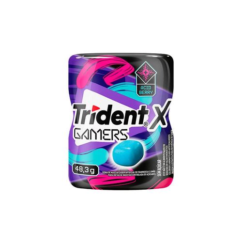 Goma Mascar Trident X Gamers Framboesa e Limão 48,3g