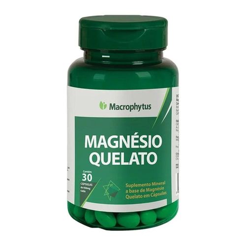 Magnésio Quelato 450mg Macrophytus com 30 Cápsulas