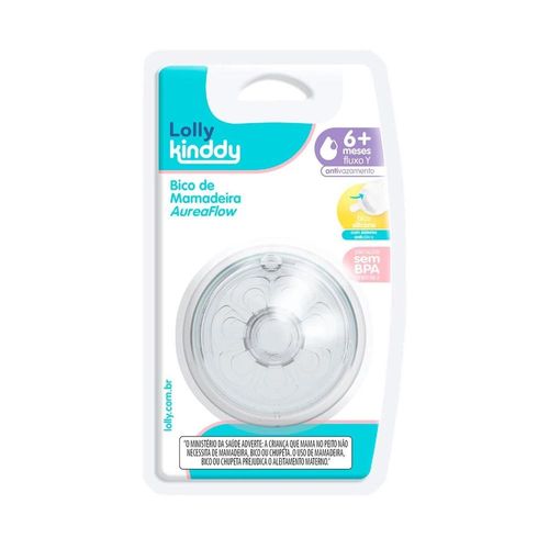 Bico de Mamadeira AureaFlow Fluxo Y Antivazamento Lolly Kinddy com 2 Unidades