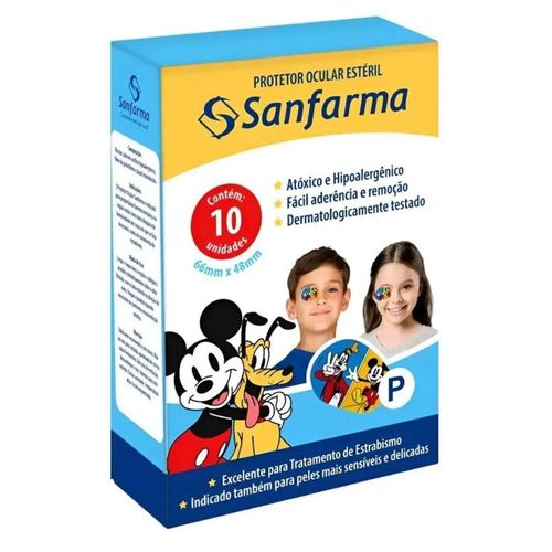 Protetor Ocular Mickey e Amigos Tamanho P com 10 Unidades