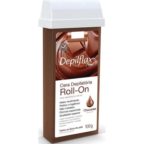 Depilflax Cera Depilatória Roll-On Sabor Chocolate 100g