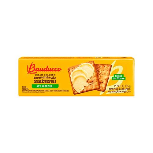 Biscoito Bauducco Fermentação Natural Cream Craker Integral 165g