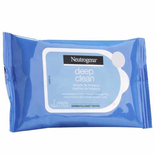 Lenço Demaquilante Deep Clean Neutrogena com 7 Unidades