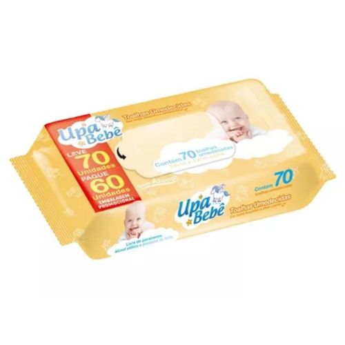 Toalhas Umedecidas Upa Bebê com 70 Unidades