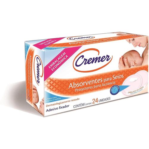 Absorvente Cremer para Seios com Gel com 24 Unidades