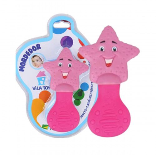 Mordedor Estrela Vila Toy 2 Meses+ Rosa com 1 Unidade