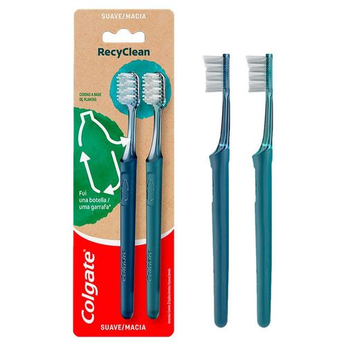 Escova de Dente Colgate Recyclean Macia com 2 Unidades