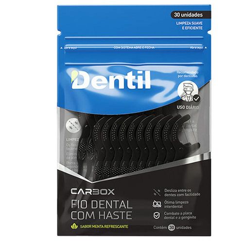 Fio Dental com Haste Dentil Carbox com 30 Unidades