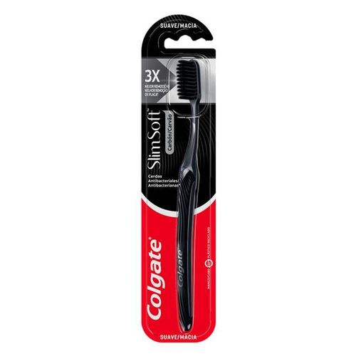 Escova de Dentes Colgate SlimSoft Black Suave/Macia com 1 Unidade