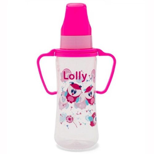 Mamadeira com Alça Rosa Lolly 250ml