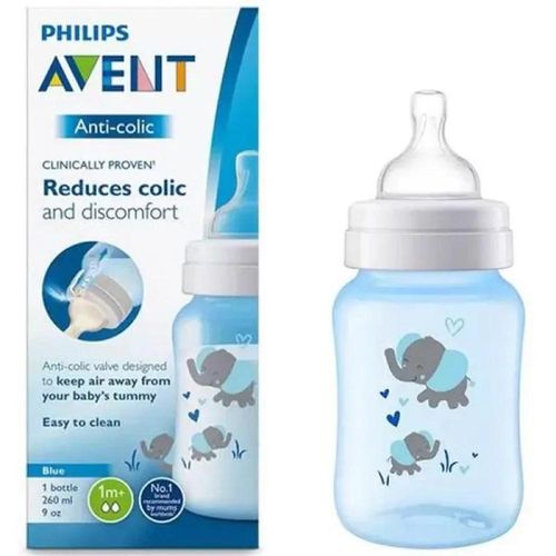 Mamadeira Anti-Colic Clássica Elefante Philips Avent SCY121/06 Capacidade 260ml com 1 Unidade