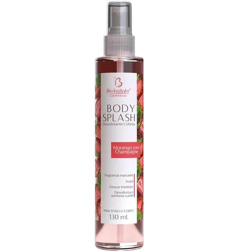 Body Splash Corporal Bio Instinto Morango com Champagne 130ml