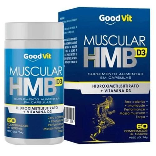 Muscular Hmb D3 1230mg Good Vit com 60 Comprimidos