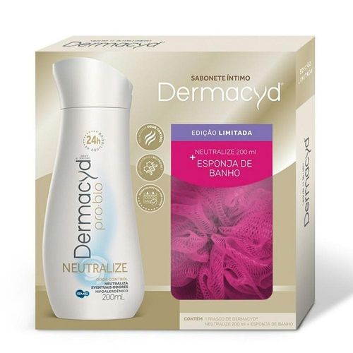 Kit Sabonete Líquido Íntimo Dercamyd Neutralize 200ml + 1 Esponja de Banho